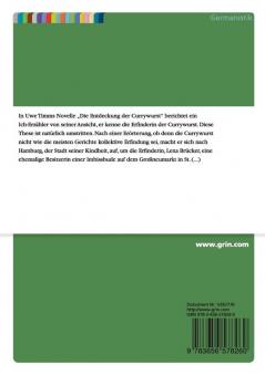 Uwe Timms Novelle „Die Entdeckung der Currywurst. Die Funktion des Essens