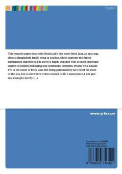 Monica Ali's Novel Brick Lane. A Critical Reflection of Post-Colonialism