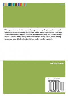 Sports and national identity. A brief history of Indian hockey 1928 - 1980