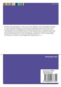 Demenz als Hospitalisierungseffekt oder sonderpädagogische Herausforderung!?