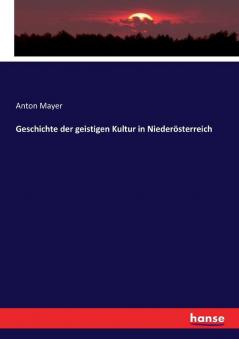 Geschichte der geistigen Kultur in Nieder��sterreich