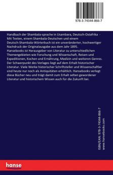 Handbuch der Shambala-sprache in Usambara Deutsch-Ostafrika