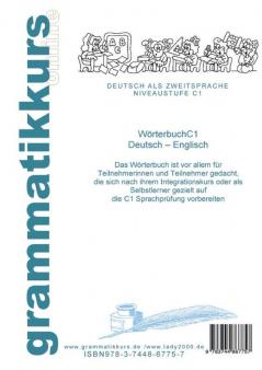 Wörterbuch C1 Deutsch - Englisch: Lernwortschatz Vorbereitung C1 Prüfung TELC oder Goethe Institut