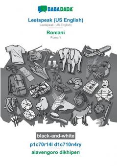 BABADADA black-and-white Leetspeak (US English) - Romani p1c70r14l d1c710n4ry - alavengoro dikhipen: Leetspeak (US English) - Romani visual dictionary