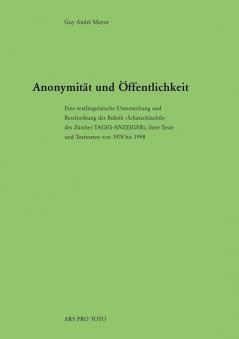 Anonymität und Öffentlichkeit