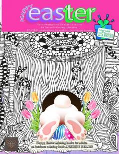 HAPPY EASTER Cute coloring book for adults and teens for fun and colouring relaxation