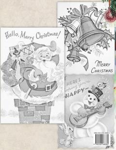Vintage Christmas cards at Christmas time A Retro christmas coloring book with vintage christmas greeting cards