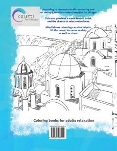 Santorini Greece coloring books for adults.