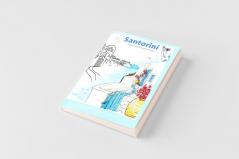 Santorini Greece coloring books for adults.