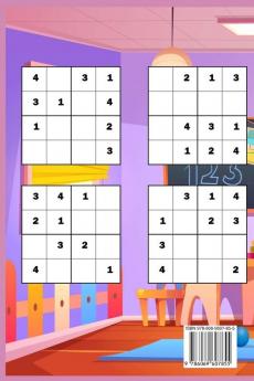 Sudoku for Kids age 6-8: Learn the Sudoku Way 200 puzzled with solutions 4x4 size from easy to hard Perfect for you child