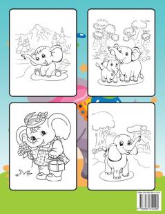 Elephant Coloring Book for Kids: Cute and Fun Coloring Books for Kids Elephant Coloring Book for Relaxation and Stress Relief