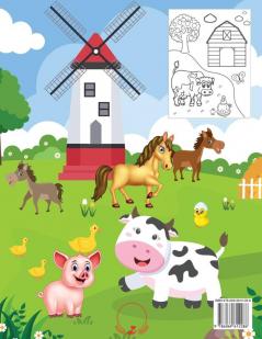 Farm Animals Coloring Book for Kids: Fun and Cute Coloring Pages - Horse Pig Cow and Many More for Boys Girls Kindergarten Toddlers Preschoolers