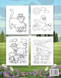 Animals And Their Babies Coloring Book For Kids: Cute Animals To Color & Draw For Kids And Toddlers. Activity Book For Young Boys & Girls. Kids ... For Children Who Love To Play With Animals.