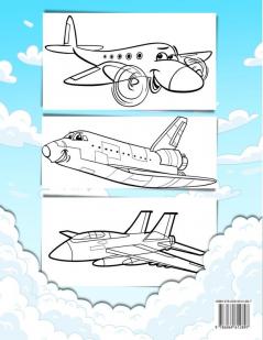 Aviones Libro De Colorear Para Ninos: Libro De Colorear Con 50 Dibujos Para Niños Y Niñas De 5-7 Y 4-8 Años. Páginas Para Colorear Con Aviones ... Gran Libro De Actividades Para Preescolares.