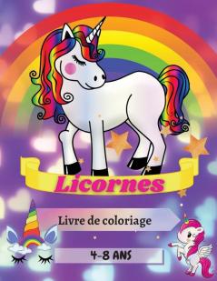 Licornes Livre de coloriage 4-8 Ans: Dessins adorables pour garçons et filles Dessins uniques grand format 85x11