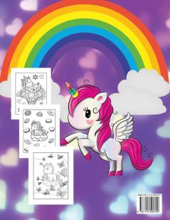 Unicornios Libro para Colorear Edades 4-8: Diseños adorables para niños y niñas únicos grandes 85x11