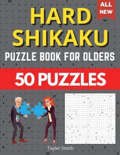 Hard shikaku puzzle for olders: 50 hard to solve puzzle Brain Game!