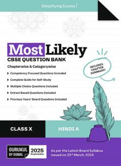 Gurukul By Oswal Hindi-A Most Likely Question Bank : CBSE Class 10 for 2025 Exam