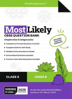 Gurukul By Oswal Hindi-B Most Likely Question Bank : CBSE Class 10 for 2025 Exam