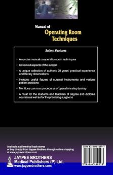 MANUAL OF OPERATING ROOM TECHNIQUES