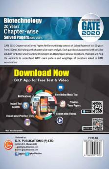 GATE 2020: 20 Years Chapterwise Solved Papers (2000-2019) - Biotechnology