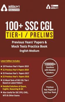 100 SSC CGL Books for Tier-I Previous Year Question Papers | English Medium Book