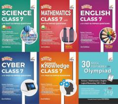 Olympiad Champs Science Mathematics English Cyber & GK Class 7 with 30 Mock Tests (Set of 6 Books) 2nd Edition