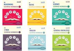 SBB Reasoning Maths Science Cyber English & GK Olympiad Workbook Combo  - Class 1