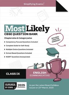 Gurukul By Oswal English Communicative Most Likely Question Bank : CBSE Class 9 for 2025 Exam