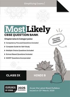 Gurukul by Oswal Hindi B Most Likely Question Bank : CBSE Class 9 for Exam 2025