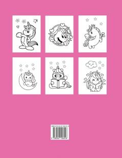 Cute unicorns coloring book for girls ages 4-9