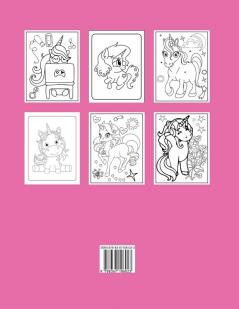 Cute unicorns coloring book for girls ages 7-9