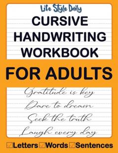 Cursive Handwriting Workbook For Adults