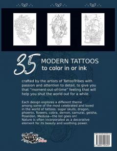 Realistic Tattoos Coloring Book for Adults