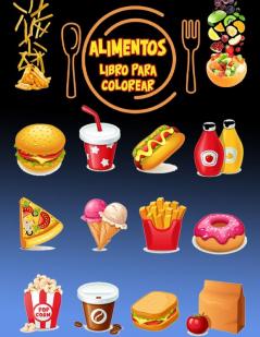 Libro para colorear alimentos: Libro de actividades para niños