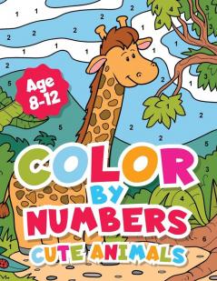 Color By Numbers Cute Animals for kids 8-12 Years old.