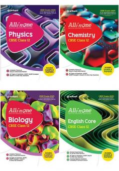 All In One Class 12th Physics Chemistry Biology English Core for CBSE Exam 2024 (Set of 4 Books)