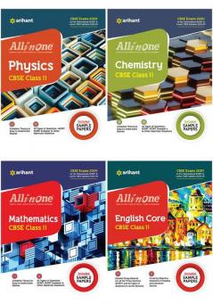 All In One Class 11th Physics Chemistry Mathematics English Core for CBSE Exam 2024 (Set of 4 Books)