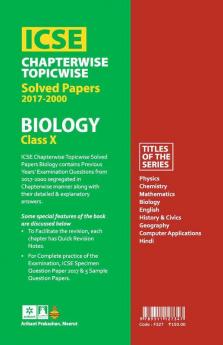 ICSE Chapterwise-Topicwise Solved Papers Biology Class 10th (Old edition)