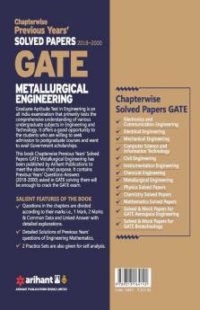 Metallurgical Engineering Solved Papers GATE 2019