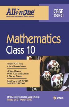 CBSE All In One Mathematics Class 10 for 2021 Exam