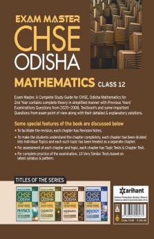 Exam Master CHSE Odisha Mathematics Class 12 2020-21