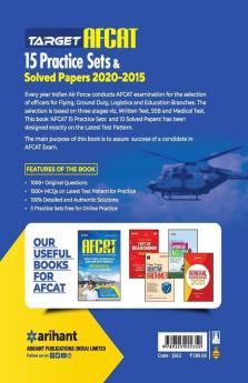 AFCAT 15 Practice Sets and Solved Papers 2021 (Old Edition)