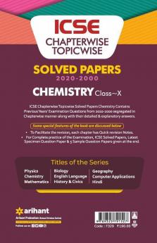ICSE Chapterwise Topicwise Solved Papers Chemistry Class 10 for 2022 Exam