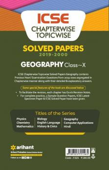 ICSE Chapterwise Topicwise Solved Papers Geography Class 10 for 2022 Exam