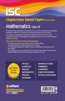 ISC Chapterwise Solved Papers Mathematics Class 12 for 2022 Exam