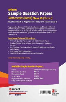 Arihant CBSE Term 1 Mathematics (Basic) Sample Papers Questions for Class 10 MCQ Books for 2021 (As Per CBSE Sample Papers issued on 2 Sep 2021)