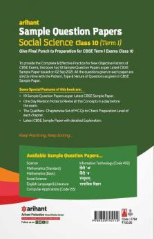 Arihant CBSE Term 1 Social Science Sample Papers Questions for Class 10 MCQ Books for 2021 (As Per CBSE Sample Papers issued on 2 Sep 2021)