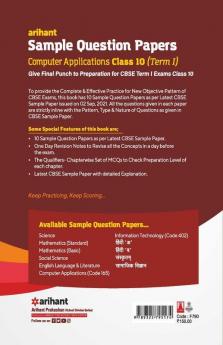 Arihant CBSE Term 1 Computer Application Sample Papers Questions for Class 10 MCQ Books for 2021 (As Per CBSE Sample Papers issued on 2 Sep 2021)