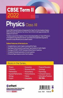 Arihant CBSE Physics Term 2 Class 12 for 2022 Exam (Cover Theory and MCQs)